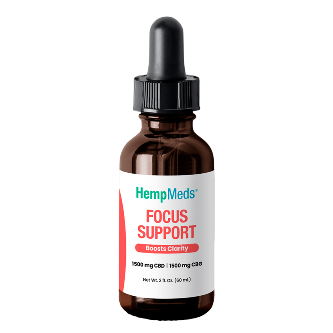 HempMeds, RSHO Focus Support CBD+CBG Oil, Isolate THC-Free, 2fl oz, 1500mg CBG + 1500mg CBD