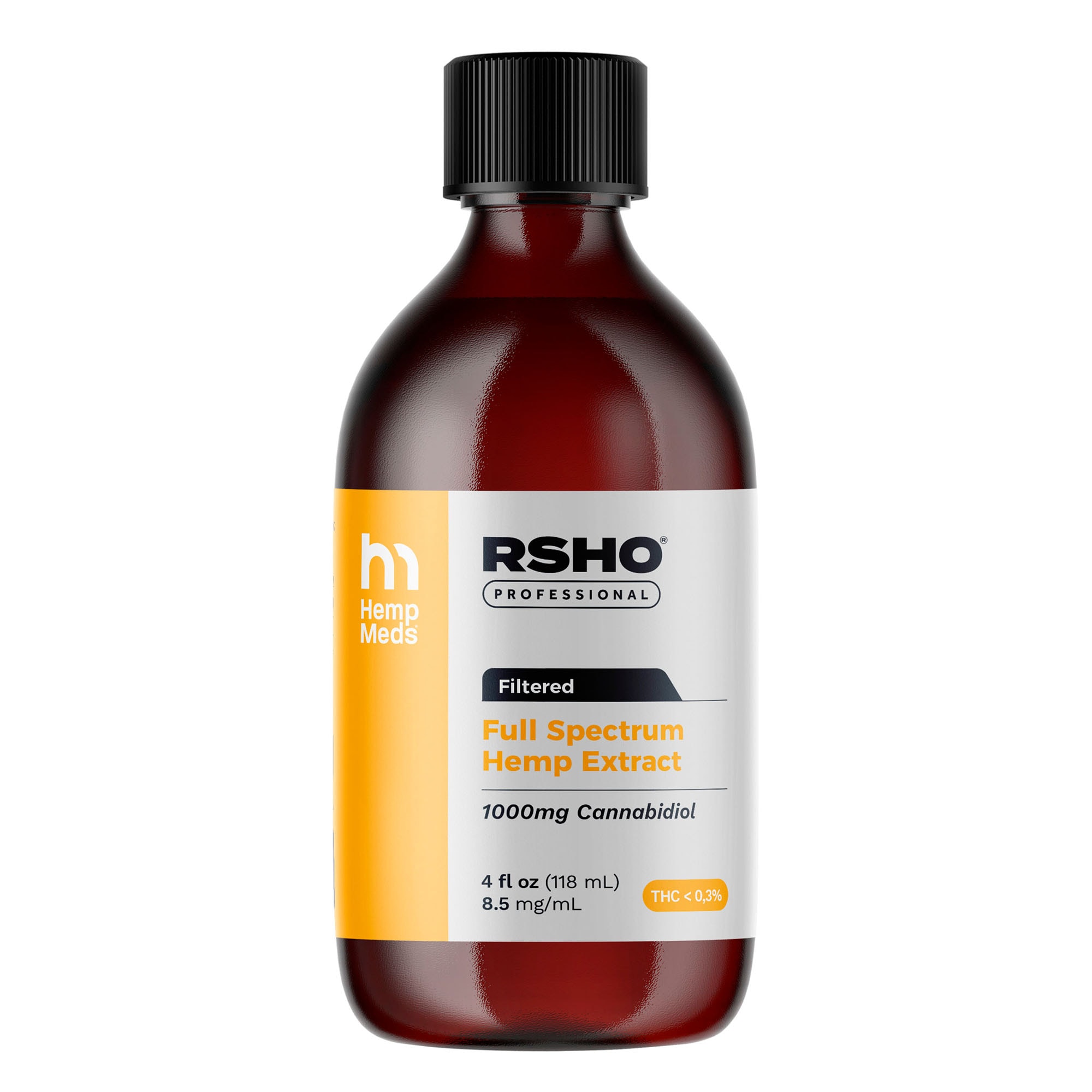 HempMeds, RSHO Gold Label Filtered CBD Oil Liquid, Full Spectrum, 4oz, 1000mg CBD