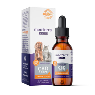 Medterra, CBD Drops for Dogs + Cats, Isolate THC-Free, Chicken, 1fl oz, 300mg CBD