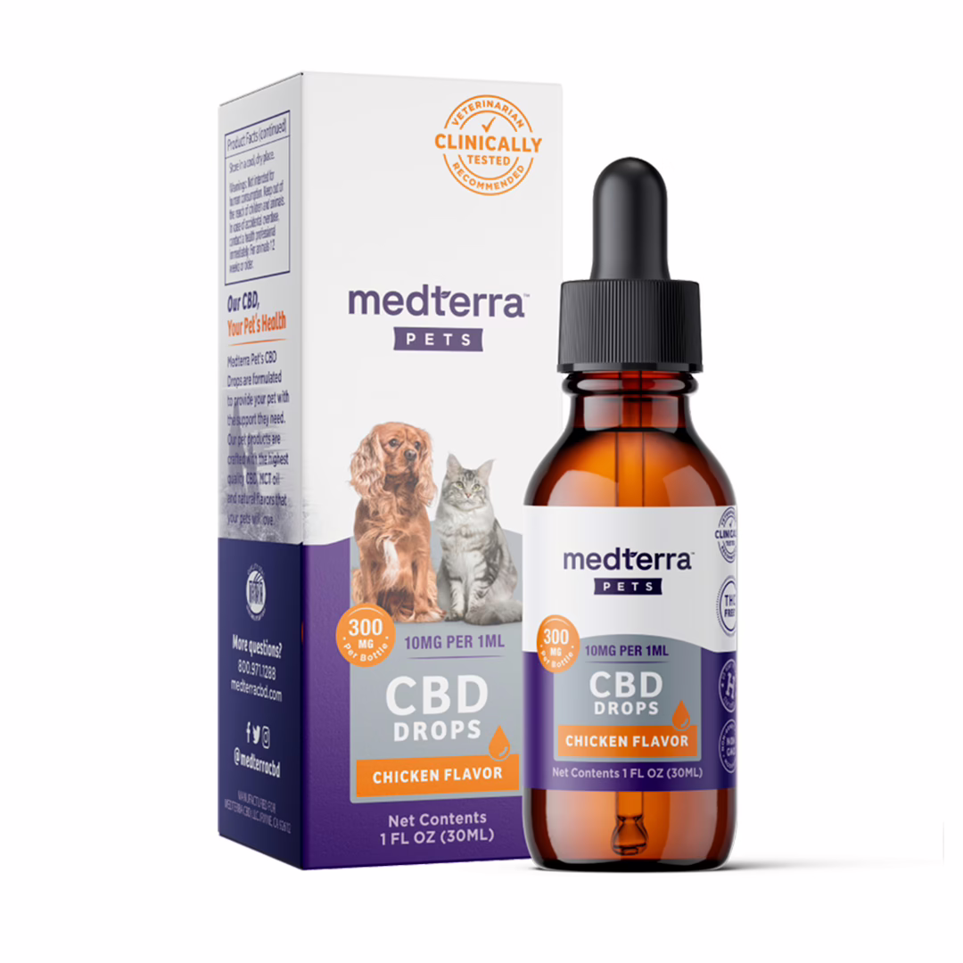 Medterra, CBD Drops for Dogs + Cats, Isolate THC-Free, Chicken, 1fl oz, 300mg CBD 5 Medterra, CBD Drops for Dogs + Cats, Isolate THC-Free, Chicken, 1fl oz, 300mg CBD