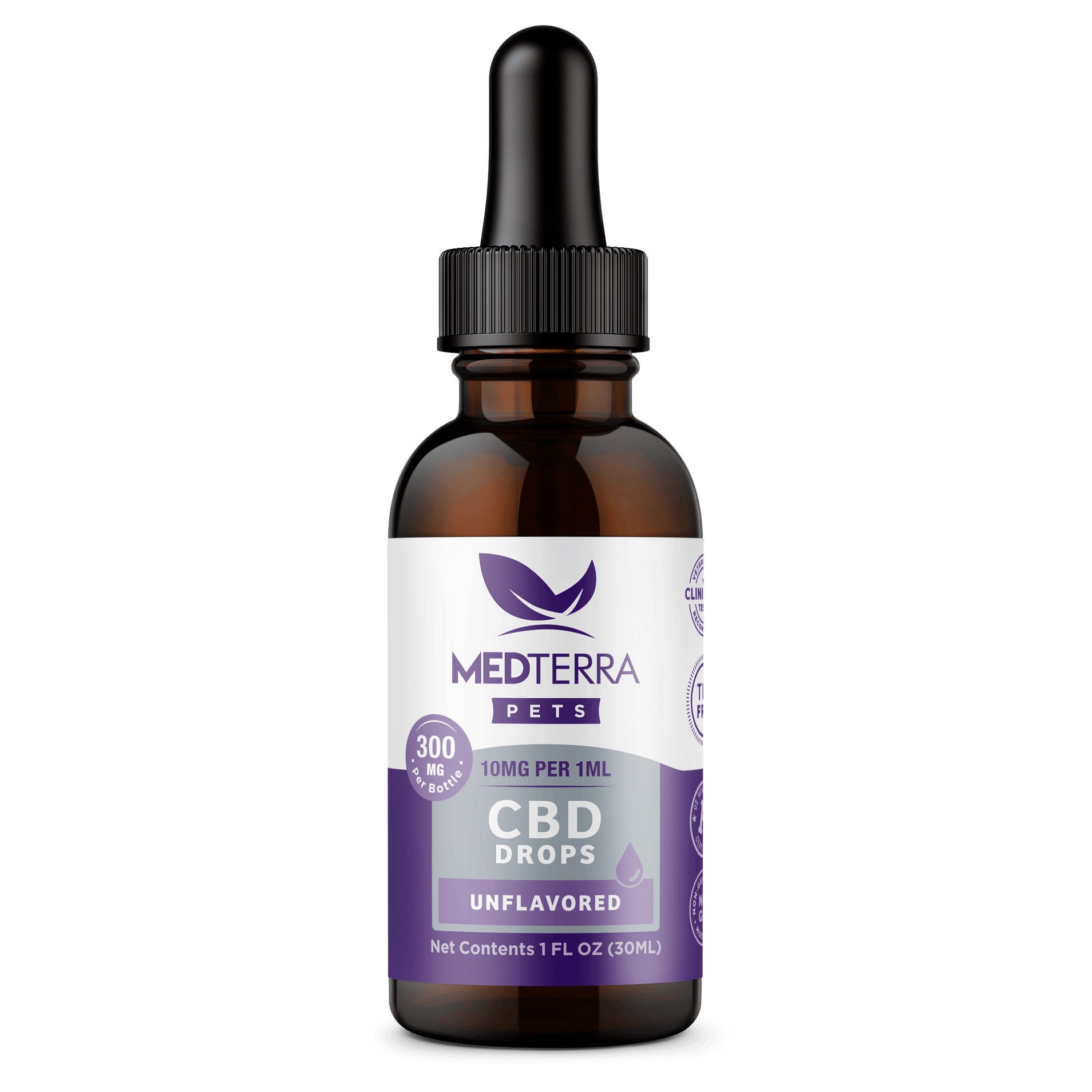 Medterra, CBD Drops for Dogs + Cats, Isolate THC-Free, Unflavored, 1oz, 300mg CBD