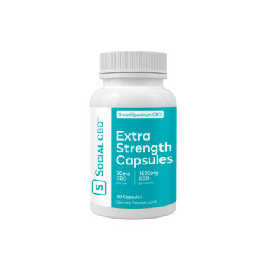 Social CBD, Extra Strength CBD Gel Capsules, Broad Spectrum THC-Free, 30ct, 1500mg CBD