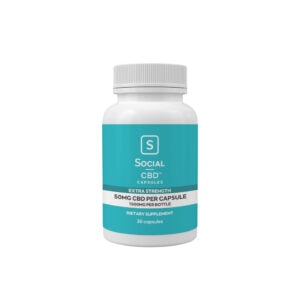 Social CBD, Extra Strength CBD Gel Capsules, Broad Spectrum THC-Free, 30ct, 1500mg CBD