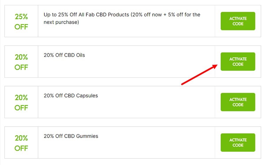 How to Apply Fab CBD Coupons? Step 1