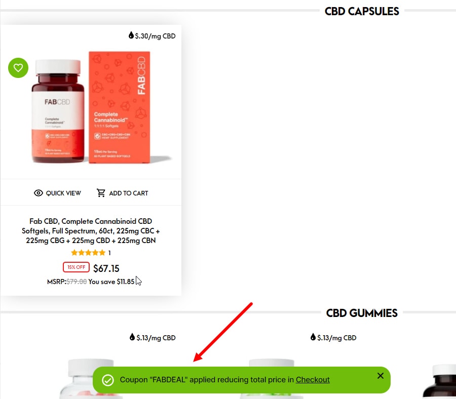 How to Apply Fab CBD Coupons? Step 3