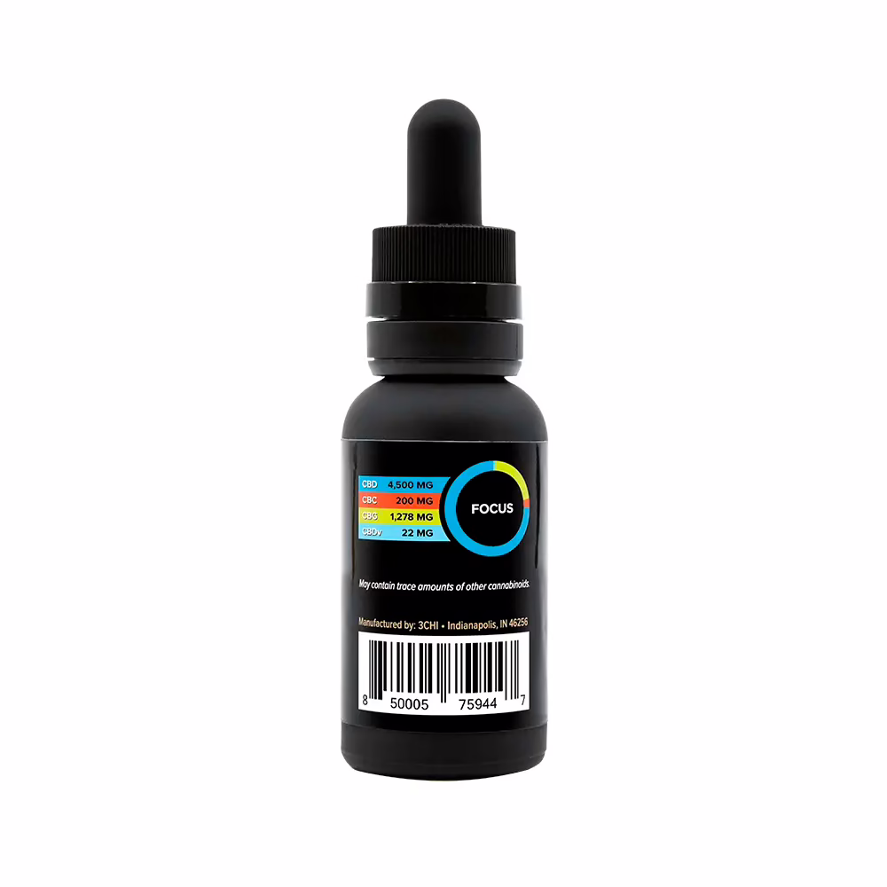 3Chi, Focus CBD Oil, Broad Spectrum THC-Free, 1fl oz, 6000mg CBD