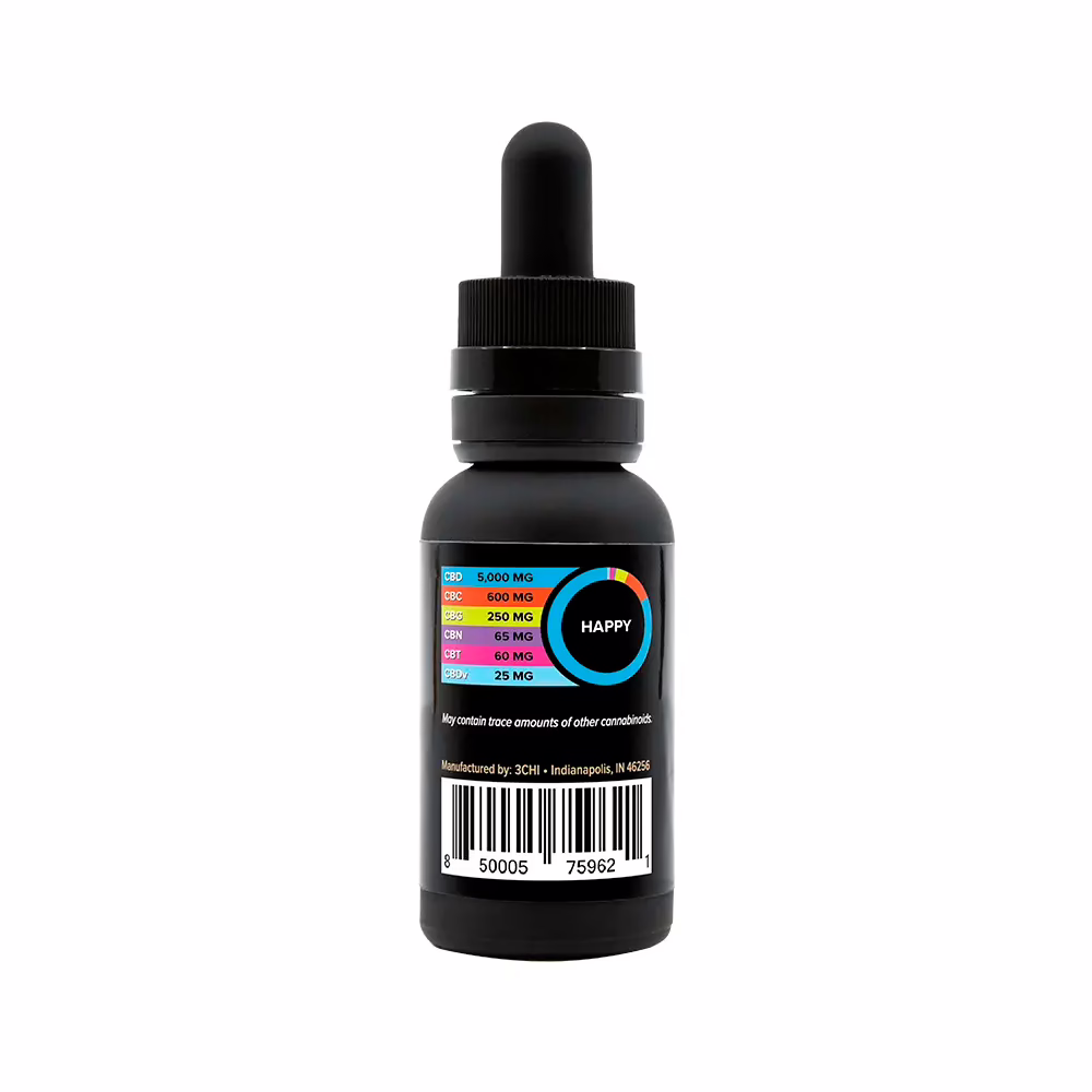 3Chi, Happy CBD Oil, Broad Spectrum THC-Free, 1fl oz, 6000mg CBD