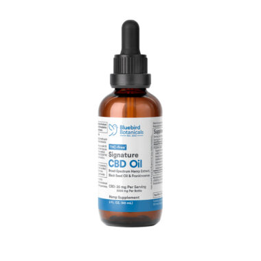 Bluebird Botanicals, Extra Strength Signature CBD Oil 25mg, Broad Spectrum THC-Free, 2fl oz, 3000mg CBD