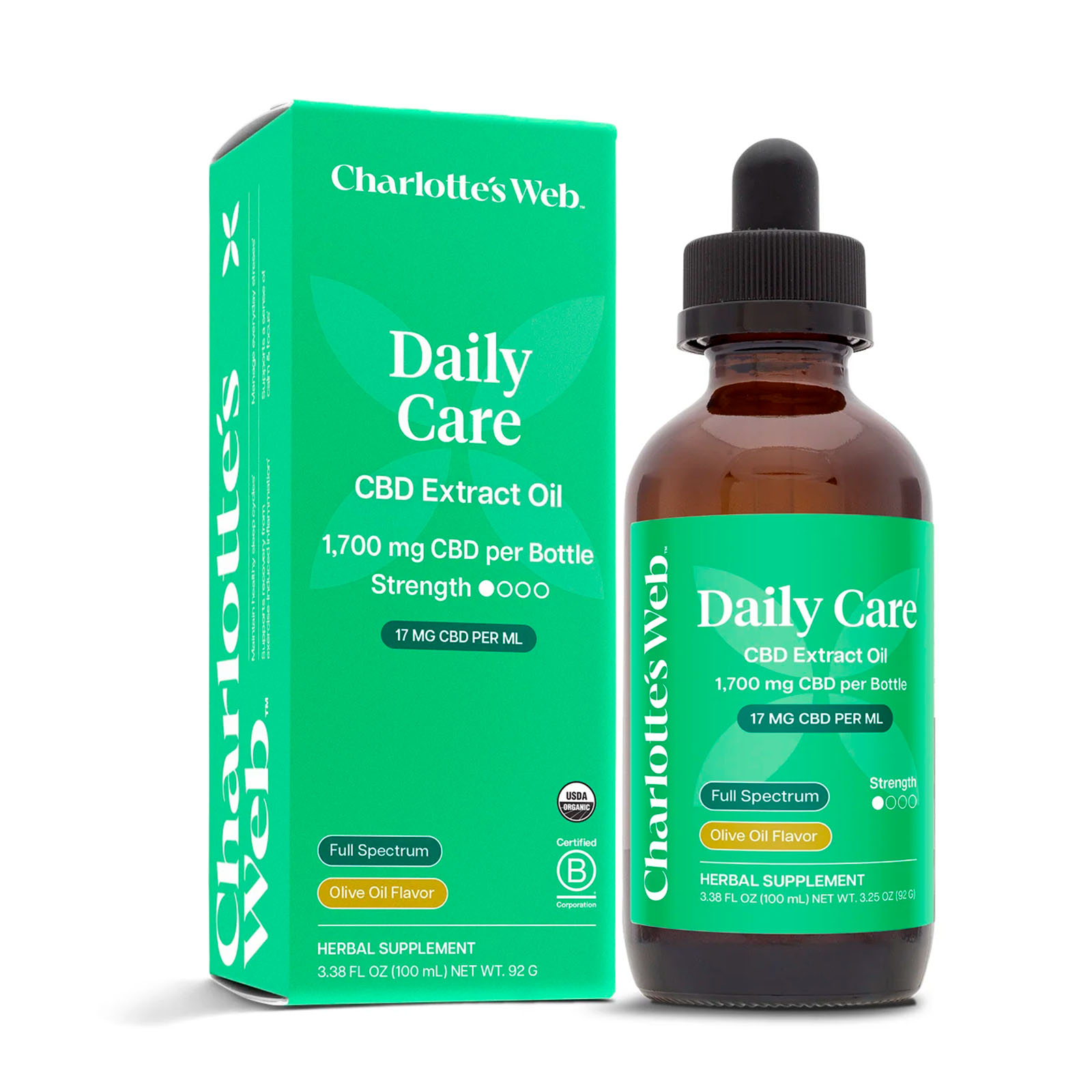 Charlotte's Web, CBD Oil 17mg, Olive Oil Natural, Full Spectrum, 3.38fl oz, 1700mg CBD Charlotte's Web, CBD Oil 17mg, Olive Oil Natural, Full Spectrum, 3.38fl oz, 1700mg CBD