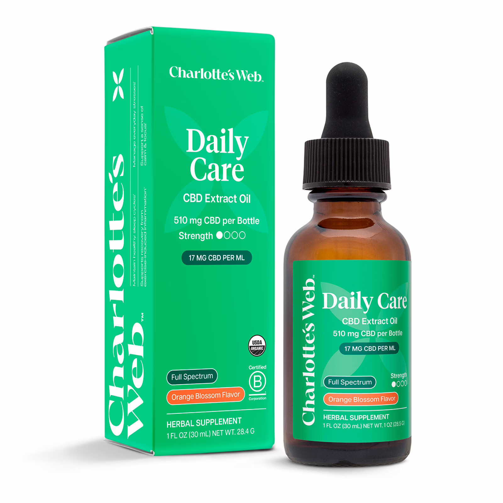 Charlotte's Web, CBD Oil 17mg, Orange Blossom, Full Spectrum, 1fl oz, 510mg CBD Charlotte's Web, CBD Oil 17mg, Orange Blossom, Full Spectrum, 1fl oz, 510mg CBD