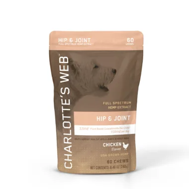 Charlotte's Web, Hip & Joint Chews for Dogs, Chicken Flavor, Full Spectrum, 60ct, 150mg CBD