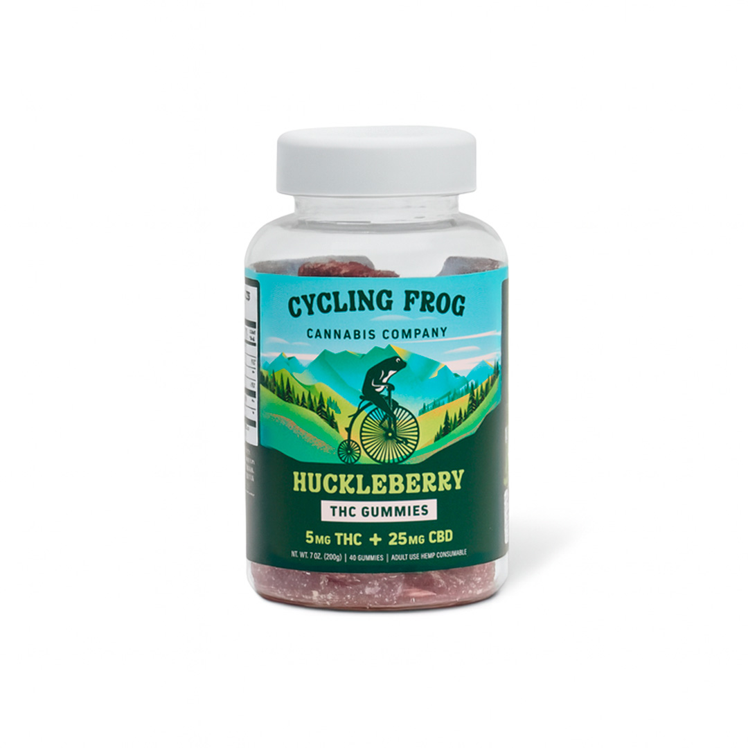 Cycling Frog, 5mg THC + 25mg CBD Gummies, Huckleberry, Full Spectrum, 40ct, 200mg THC + 1000mg CBD Cycling Frog, 5mg THC + 25mg CBD Gummies, Huckleberry, Full Spectrum, 40ct, 200mg THC + 1000mg CBD
