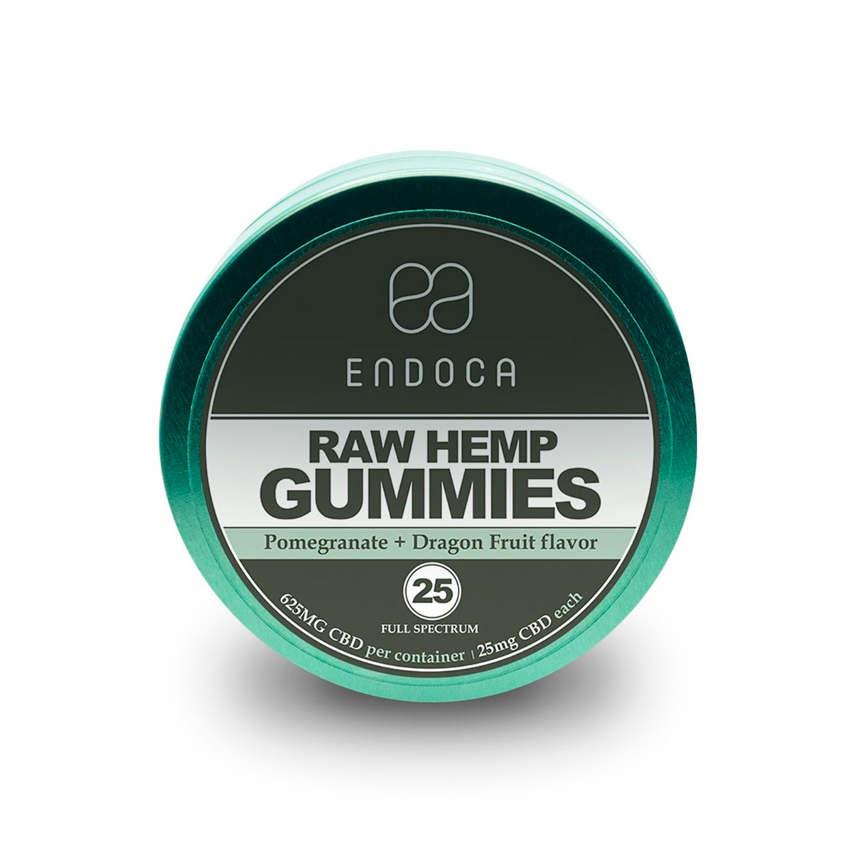 Endoca, CBD Gummies 25mg, Pomegranate + Dragon Fruit, Full Spectrum, 25ct, 625mg CBD