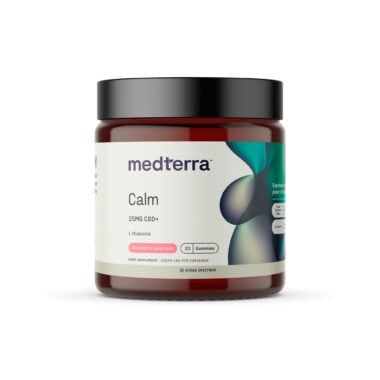 Medterra, Calm CBD Gummies, Strawberry Lemonade, Broad Spectrum THC-Free, 20ct, 500mg CBD