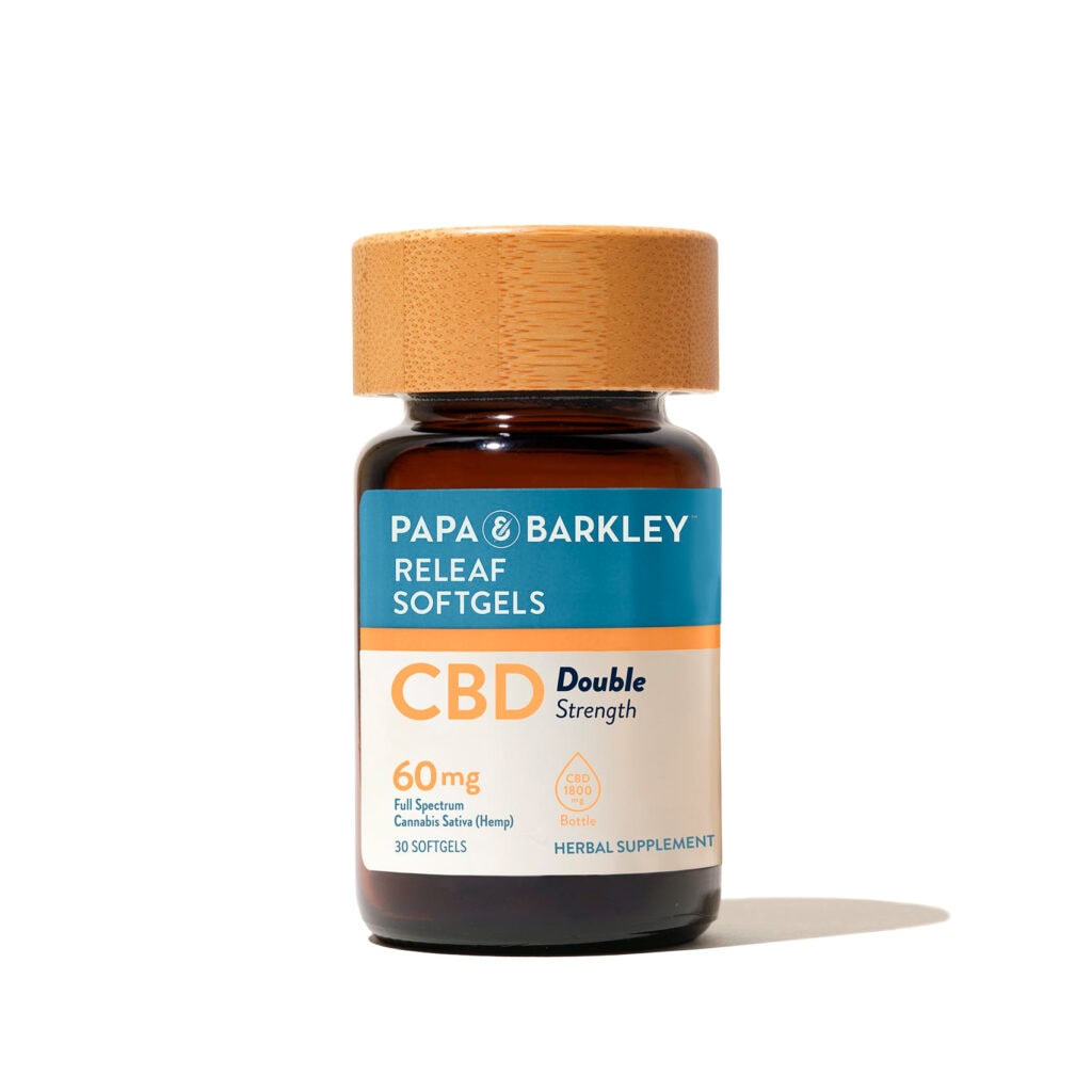 Papa & Barkley, CBD Releaf Softgels Double Strength 60mg, Full Spectrum, 30ct, 1800mg CBD