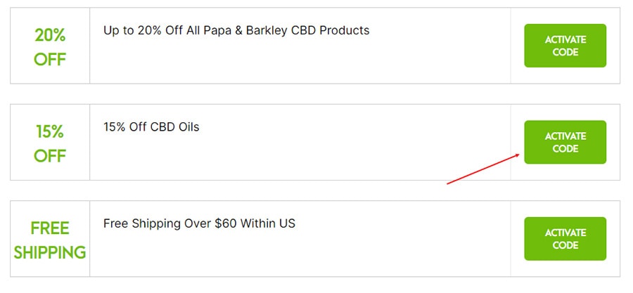 How to Apply Papa & Barkley CBD Coupons? Step 1