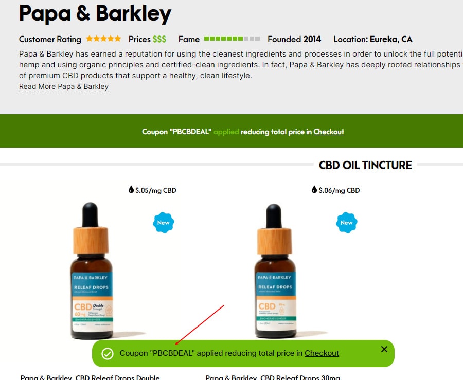 How to Apply Papa & Barkley CBD Coupons? Step 3