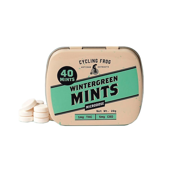 Cycling Frog, THC + CBD Mints, Wintergreen, Full Spectrum, 40ct, 40mg THC + 200mg CBD