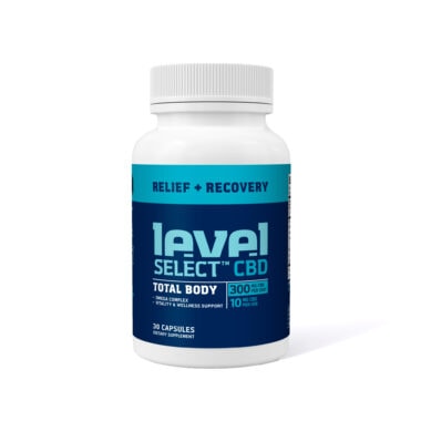 Level Select CBD, Total Body CBD Capsules, Broad Spectrum THC-Free, 30ct, 300mg CBD