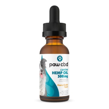 Paw CBD, Pet CBD Oil Tincture for Dogs, Peanut Butter, Broad Spectrum THC-Free, 1oz, 300mg CBD