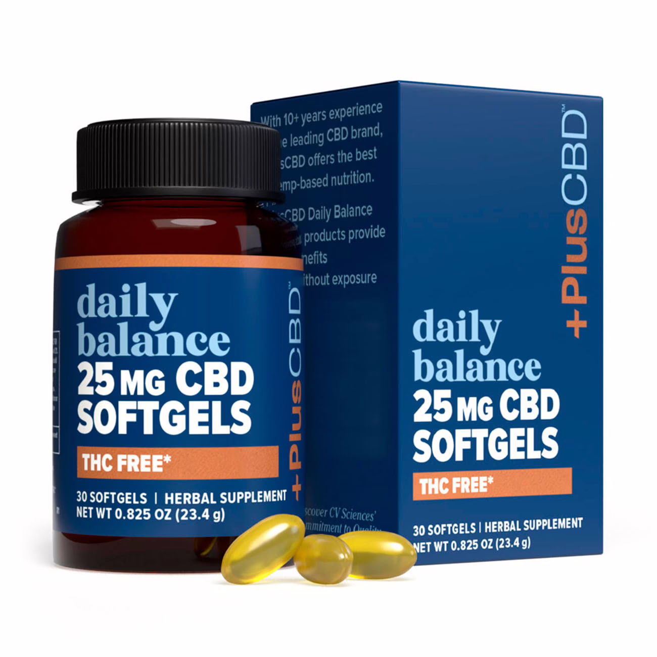 PlusCBD, Daily Balance 25mg CBD Softgels, Isolate THC-Free, 30ct, 750mg CBD 5 PlusCBD, Daily Balance 25mg CBD Softgels, Isolate THC-Free, 30ct, 750mg CBD