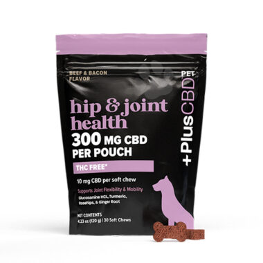 PlusCBD, Hip & Joint Health CBD Pet Chews, Beef & Bacon, Isolate THC-Free, 30ct, 300mg CBD
