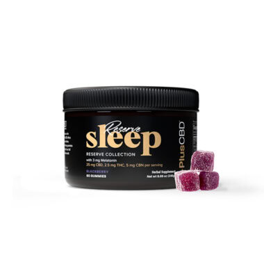 PlusCBD, Reserve Sleep Melatonin CBD Gummies, Blackberry, Full Spectrum, 60ct, 150mg THC + 300mg CBN + 1500mg CBD