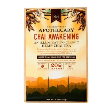 The Brothers Apothecary, Chai Awakening CBD Tea, Full Spectrum, 20ct, 1000mg CBD
