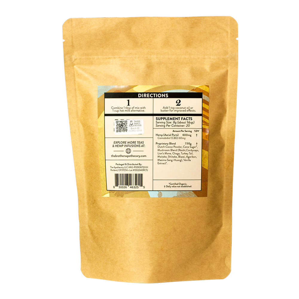 The Brothers Apothecary, Chocodelic Trip Mushroom & CBD Hot Chocolate, Isolate THC-Free, 6oz, 1200mg CBD