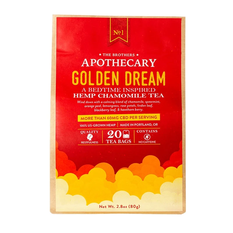 The Brothers Apothecary, Golden Dream Chamomile CBD Tea, Full Spectrum ...