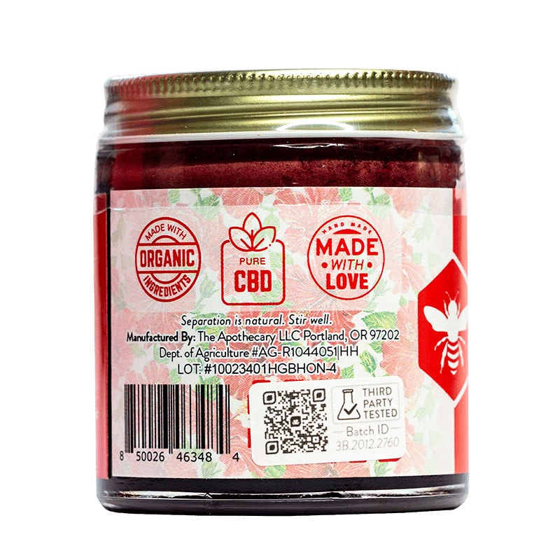 The Brothers Apothecary, Hibiscus Goji Berry Organic CBD Honey, Full Spectrum, 4oz, 500mg CBD