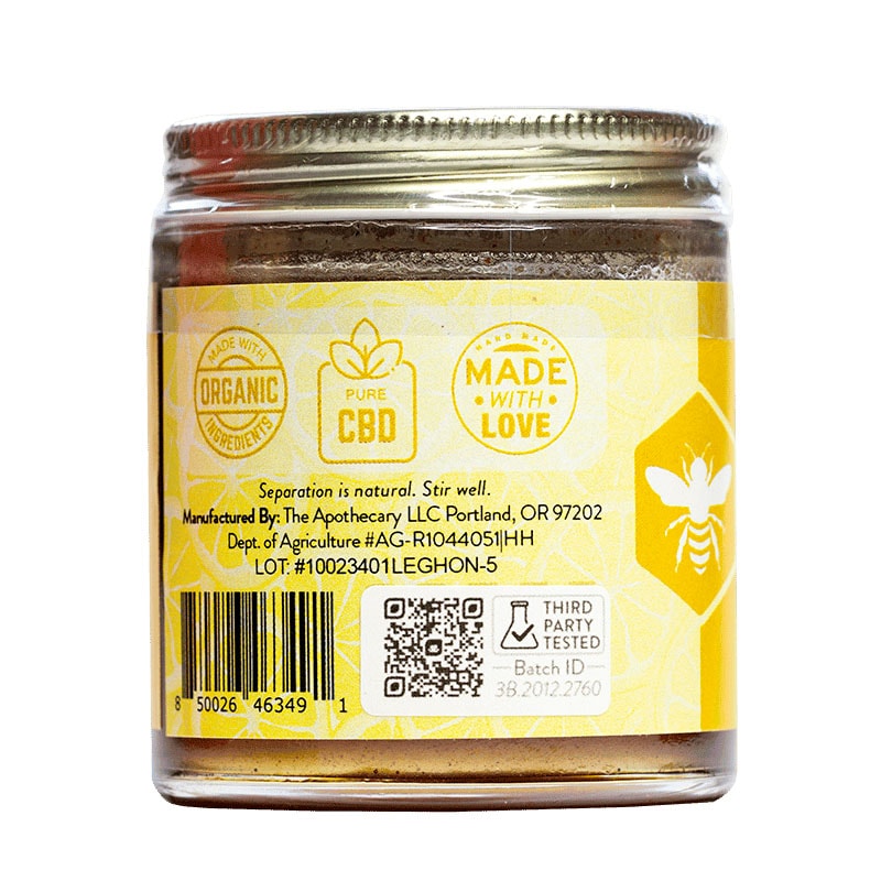The Brothers Apothecary, Lemon Ginger Organic CBD Honey, Full Spectrum, 4oz, 500mg CBD