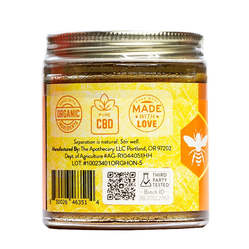 The Brothers Apothecary, Orange Turmeric Organic CBD Honey, Full Spectrum, 4oz, 500mg CBD