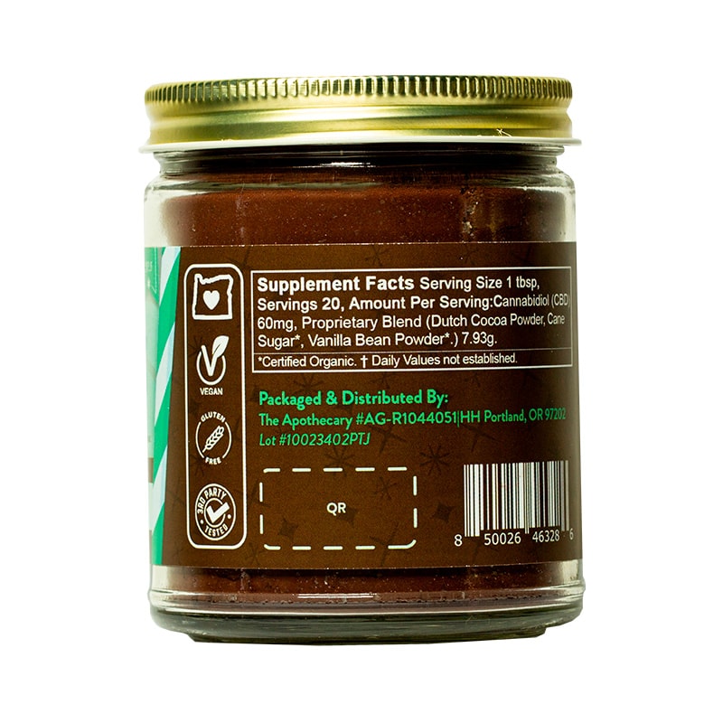 The Brothers Apothecary, Peppermint Treat CBD Hot Chocolate, Isolate THC-Free, 6oz, 1200mg CBD