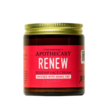 The Brothers Apothecary, Rosehip Renewing Face Moisturizing CBD Cream, Isolate THC-Free, 4oz, 500mg CBD