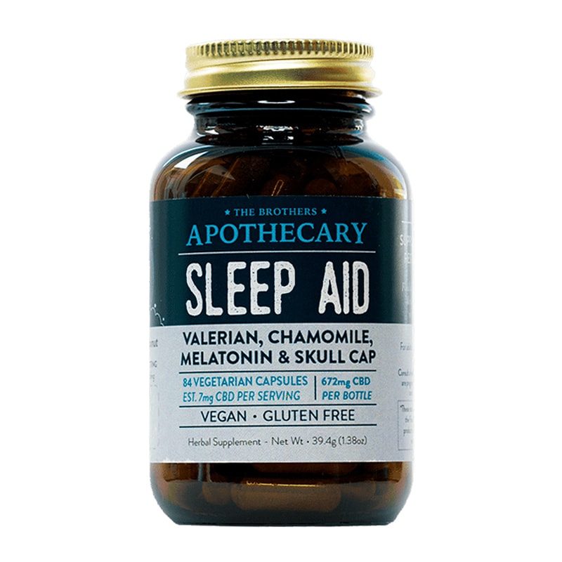 The Brothers Apothecary, Sleep Aid Valerian + Melatonin CBD Capsules, Full Spectrum, 84ct, 672mg CBD