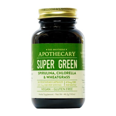 The Brothers Apothecary, Super Greens Spirulina + CBD Capsules, Full Spectrum, 84ct, 672mg CBD