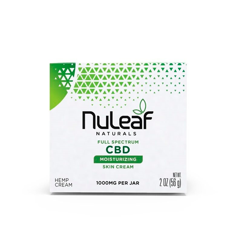 NuLeaf Naturals, CBD Moisturizing Skin Cream, Full Spectrum, 2oz, 1000mg CBD