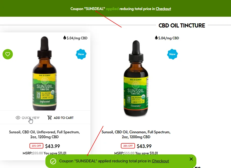 How to Apply Sunsoil Coupons? Step 3