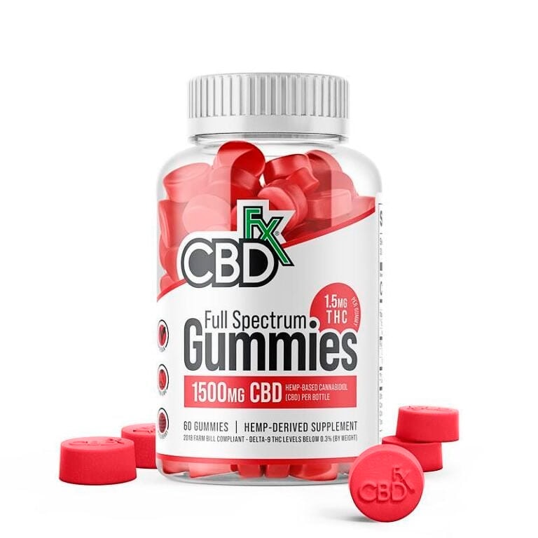 CBDfx, THC + CBD Gummies, Berry, Full Spectrum, 60ct, 90mg THC + 1500mg CBD