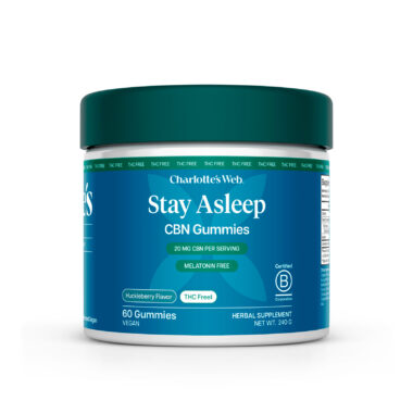 Charlotte’s Web, 20mg Stay Asleep CBN Gummies, Huckleberry, Isolate THC-Free, 60ct, 600mg CBN