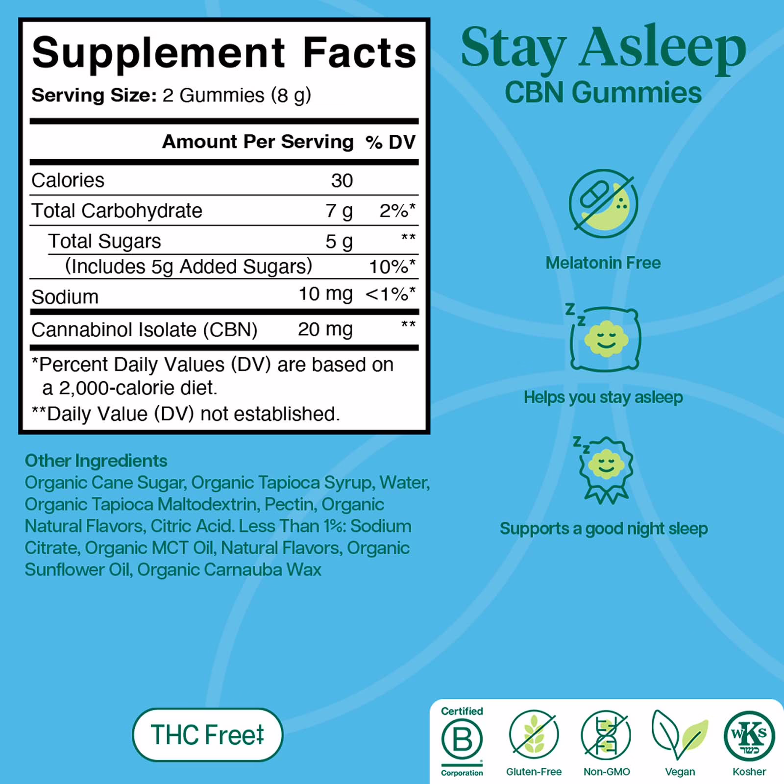 Charlotte’s Web, 20mg Stay Asleep CBN Gummies, Huckleberry, Isolate THC-Free, 60ct, 600mg CBN