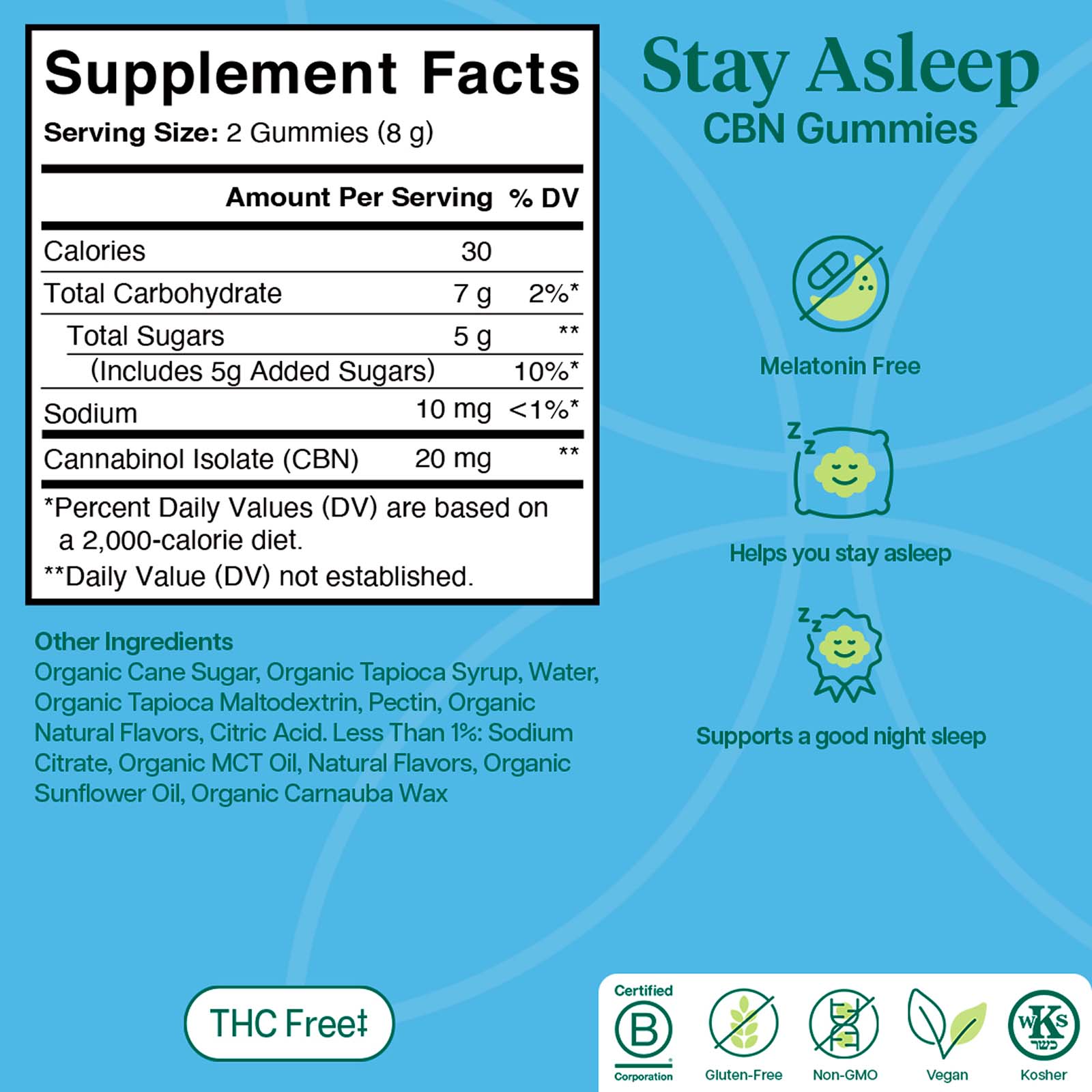 Charlotte’s Web, 20mg Stay Asleep CBN Gummies, Huckleberry, Isolate THC-Free, 60ct, 600mg CBN