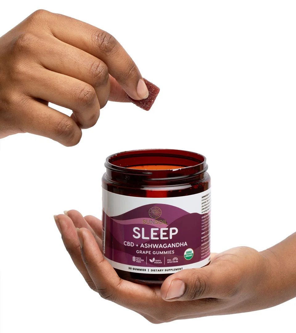 Sunsoil, CBD Sleep Gummies, Grape, Full Spectrum, 30ct, 300mg CBD