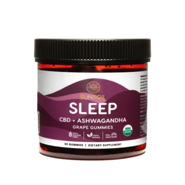 Sunsoil, CBD Sleep Gummies, Grape, Full Spectrum, 30ct, 300mg CBD