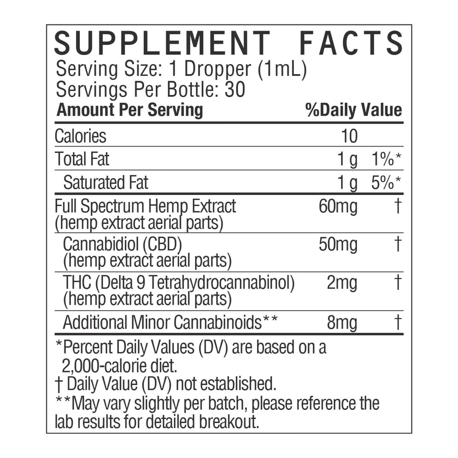 five, CBD+THC Tincture Oil, Citrus, Full Spectrum, 1fl oz, 60mg THC + 1500mg CBD