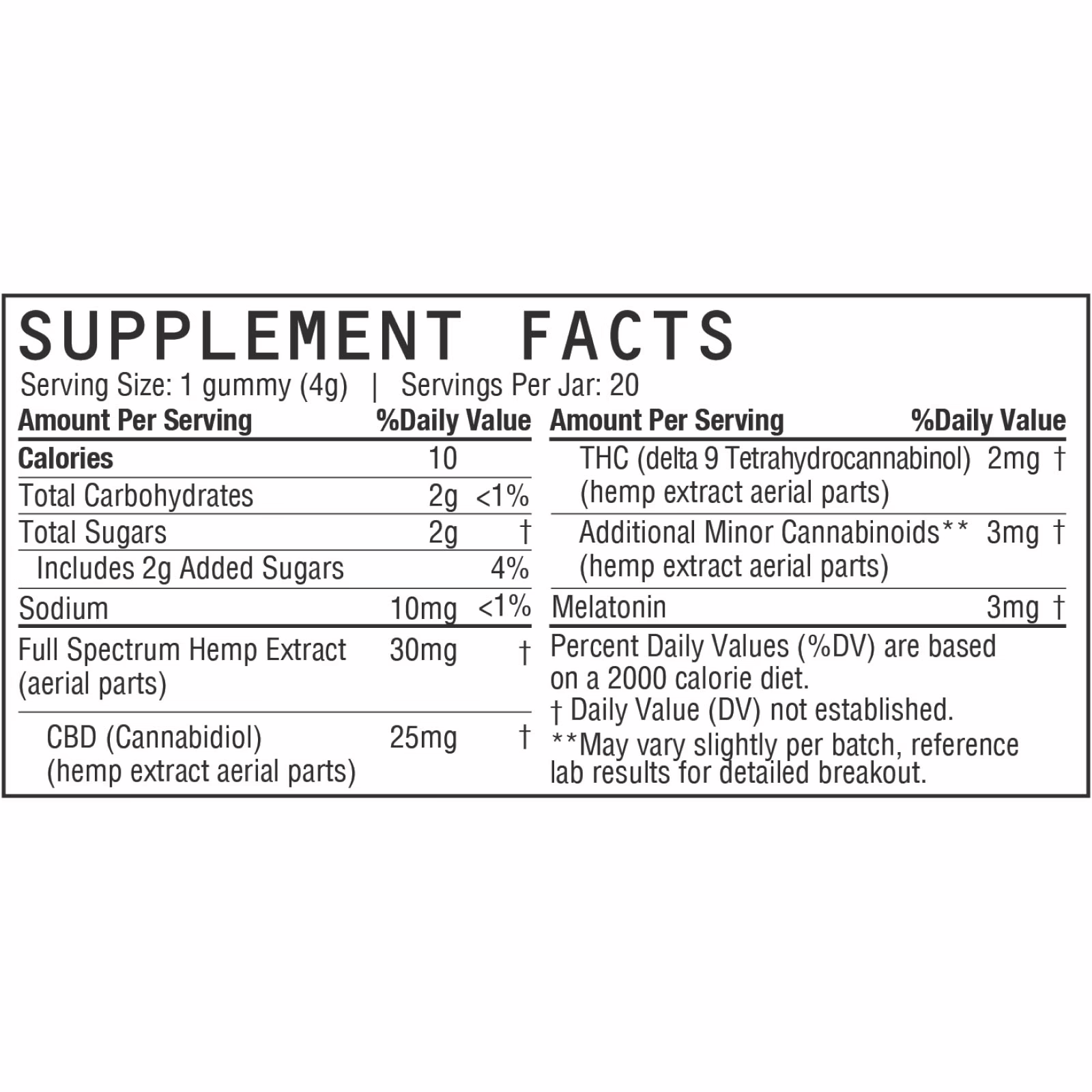 five, Sleep CBD+THC Melatonin Gummies, Berry, Full Spectrum, 20ct, 40mg THC + 500mg CBD