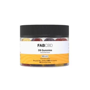 Fab CBD, Delta 9 CBD Gummies, Assorted Sour, Full Spectrum, 60ct, 300mg THC + 150mg CBD