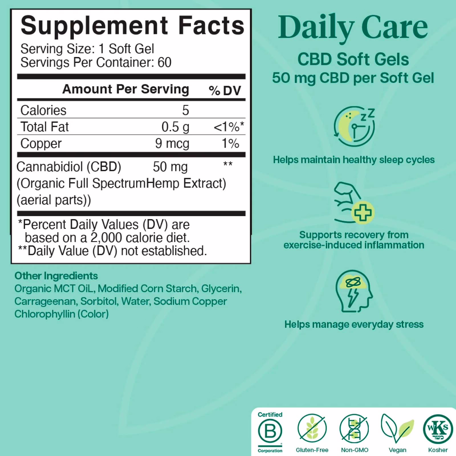 Charlotte’s Web, 50mg CBD Soft Gels, Full Spectrum, 60ct, 3000mg CBD