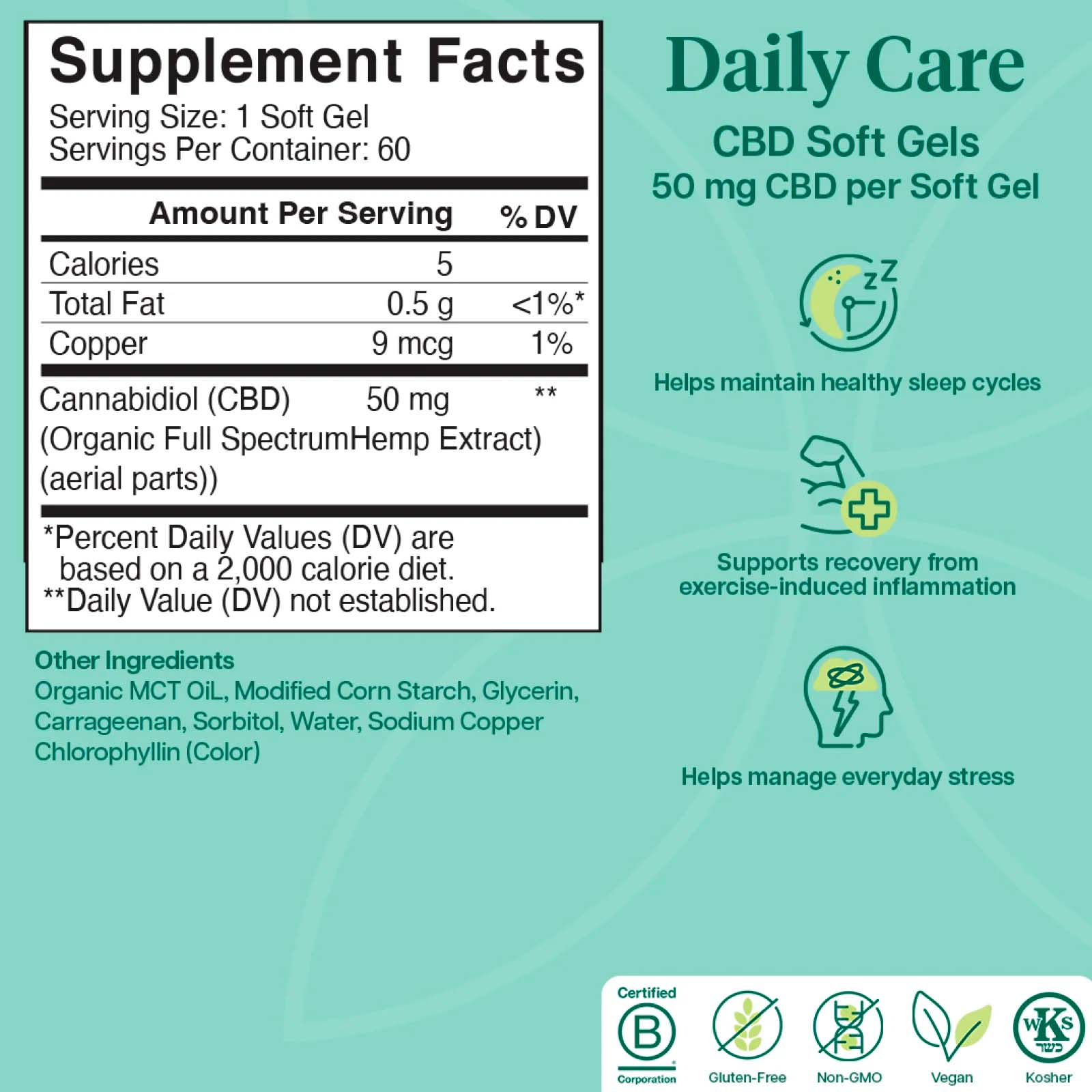 Charlotte’s Web, 50mg CBD Soft Gels, Full Spectrum, 60ct, 3000mg CBD